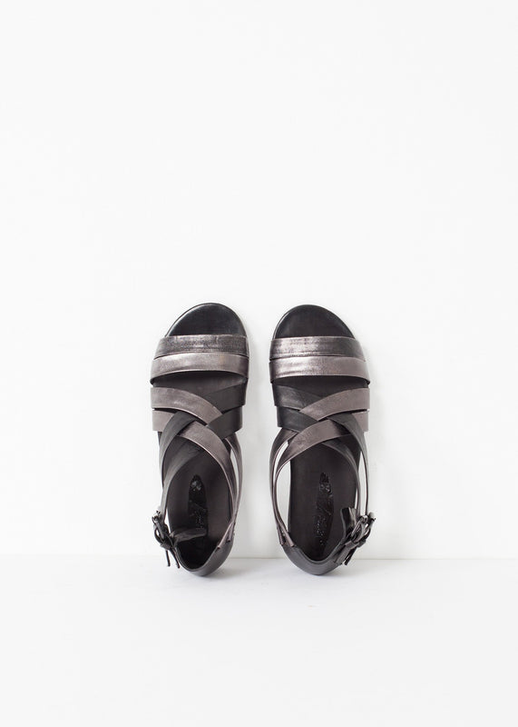 Wrap Sandal in Black/Steel